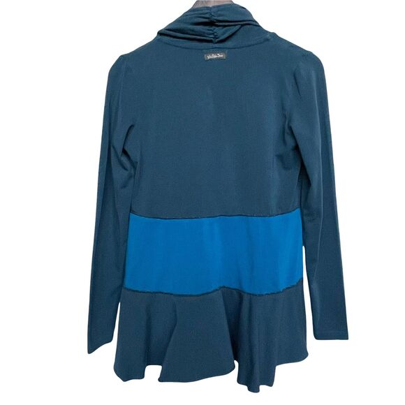 Matilda Jane Cardigan Women Size S Blue Colorblock Open Front Stretch - Picture 5 of 12